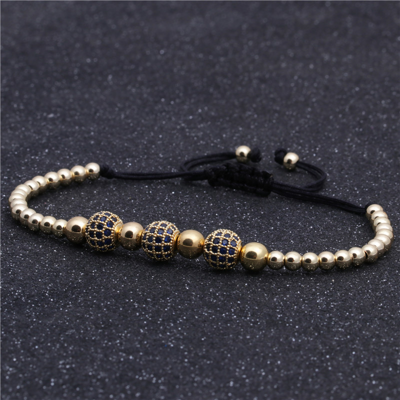 Copper Micro Inlaid Blue Zircon 8mm Woven Bracelet Wholesales Yiwu Supplieres China display picture 3