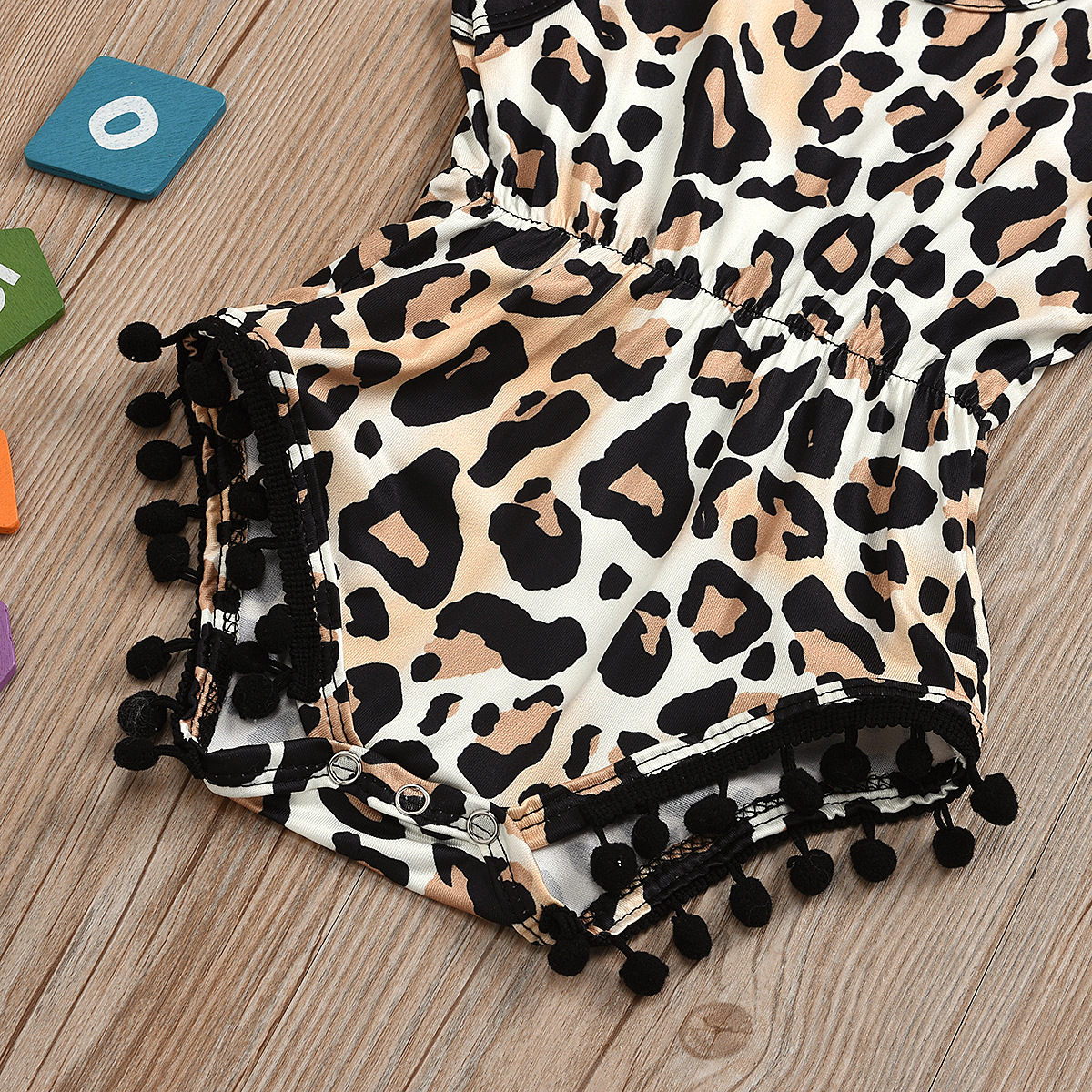 2020 Außenhandel Hot Sale Europäische Und Amerikanische Mädchen Leoparden Muster Pullover Slips Straffung Kleidung Kinder Kleidung Ärmellose Einteilige Kleidung display picture 6