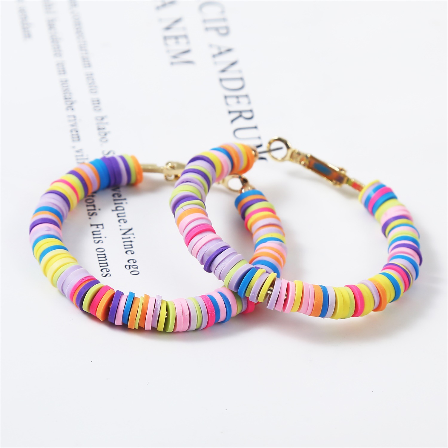 orecchini in argilla morbida colorata Bohemian ins in vendita calda orecchini in argilla morbida a forma di C orecchini da donna_voghion.com