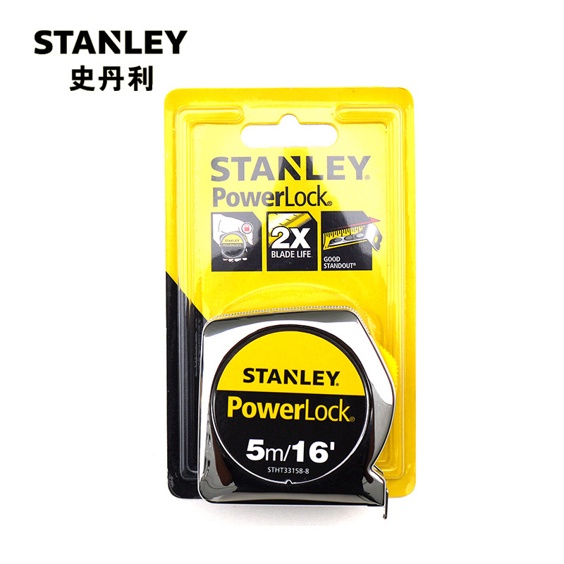 史丹利POWERLOCK公英制卷尺钢卷尺3/5/8m测量工具STHT33203-8-23