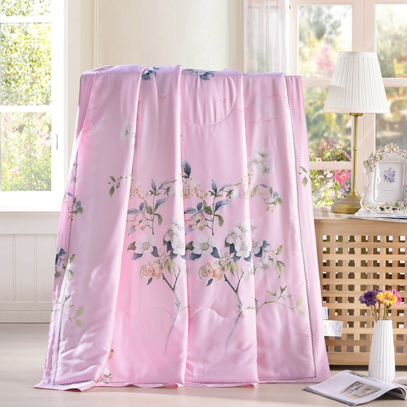 鲨魚家紡 shark 40支天絲印花夏被可水洗空調被薄被子夏天涼被