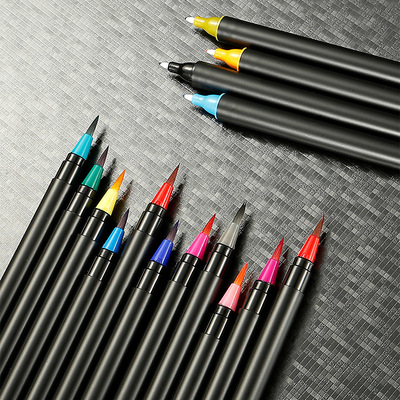 Amazon customized Double head Watercolor pen 24 Soft head colour painting paint brush suit Brush pen Hook line pen wholesale
