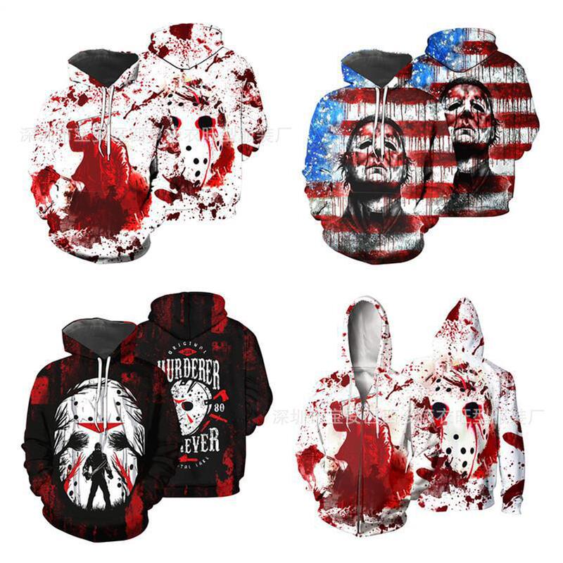 New Classic Movie Friday 13th 3D Sweatshirt Halloween Horror Series 3D Digital Print Hoodie