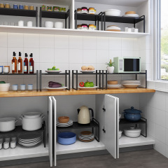 Countertop organizer floor-standing multi-layer retractable sink storage rack thickened multi-functional kitchen storage rack