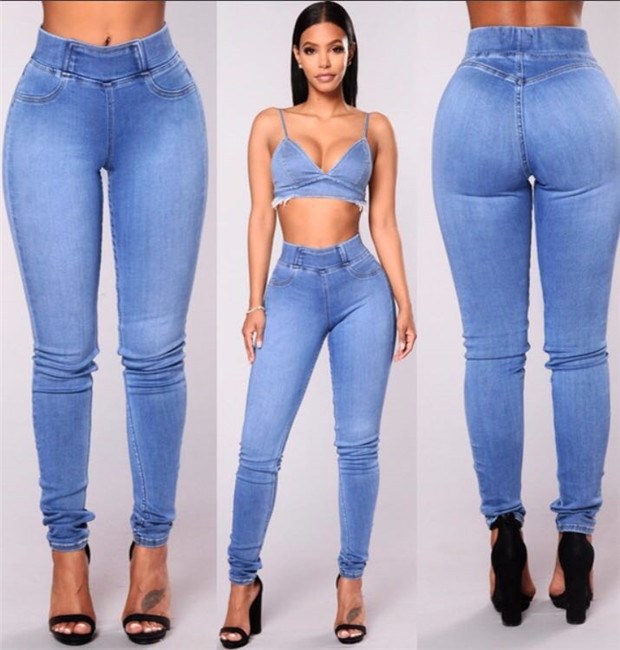 women eLAstic Denim jeAns LADies stretch...