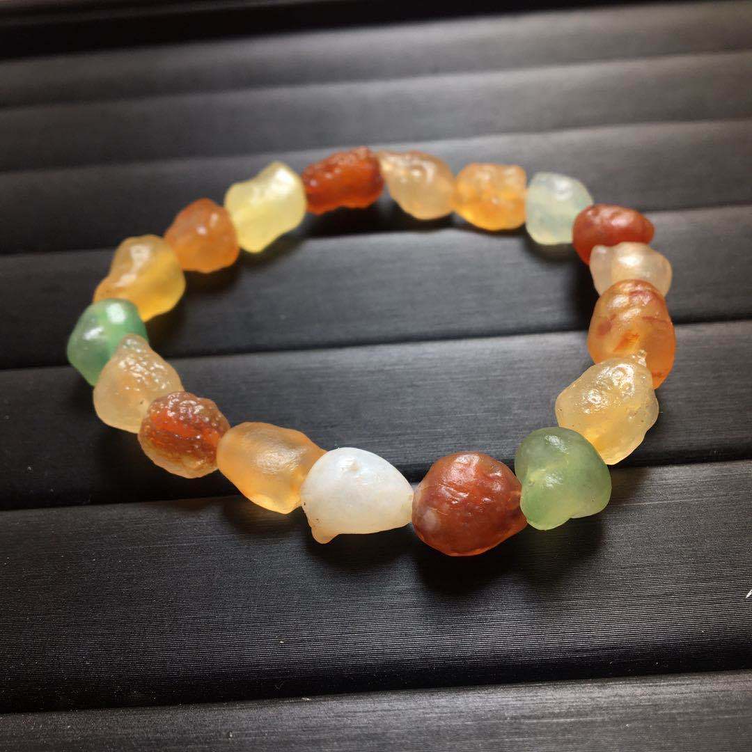 natural Alxa Gobi Stone SWEETHEART Dubbo agate Hand string men and women Ore Conformal Tendons Bracelet