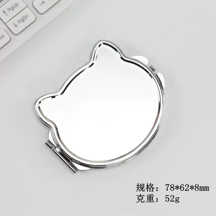 Compact Mirror heart-shaped, handmade, small portable pocket mirror, customizable logo