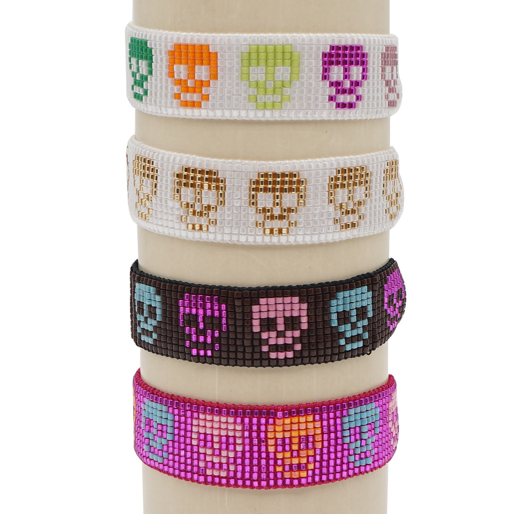 color Halloween skull punk style handwoven Miyuki bead bracelet wholesale jewelry Nihaojewelry NHBDB390701picture1