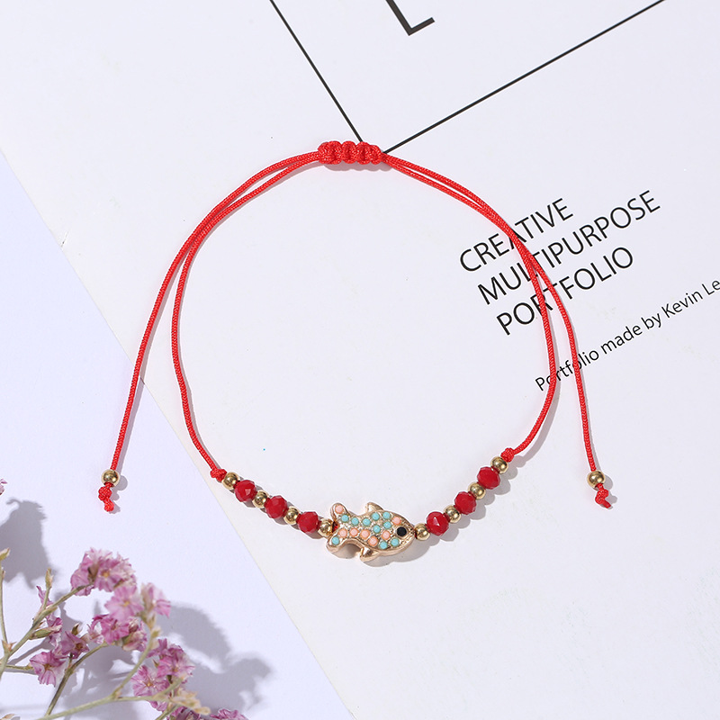 Bracelets Classification Fashion Fish Artificial Crystal Alloy Rope Knitting Women's Bracelets
