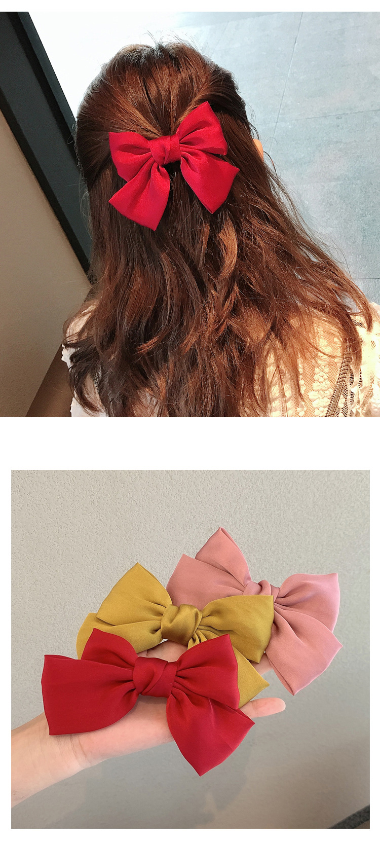 Korean Princess Bow Hairpin Retro Top Clip Back Head Clip Hairpin Wholesale display picture 1