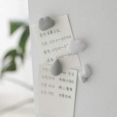 Magnetic Refrigerator Magnet, 3D Magnetic Creative Cloud Fresh Refrigerator Magnet, Water Droplet Lightning Refrigerator Decorative Magnetic Sticker