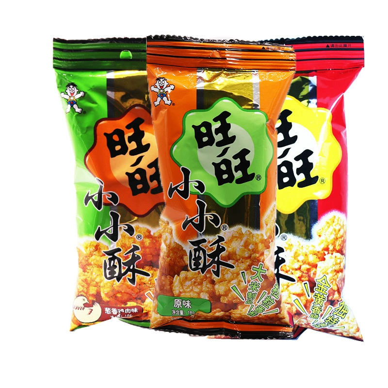 Wangwang Little Crispy Onion, fragrant chicken flavor, original flavor 18g/bag whole box bulk mixed assortment office snack children's snack