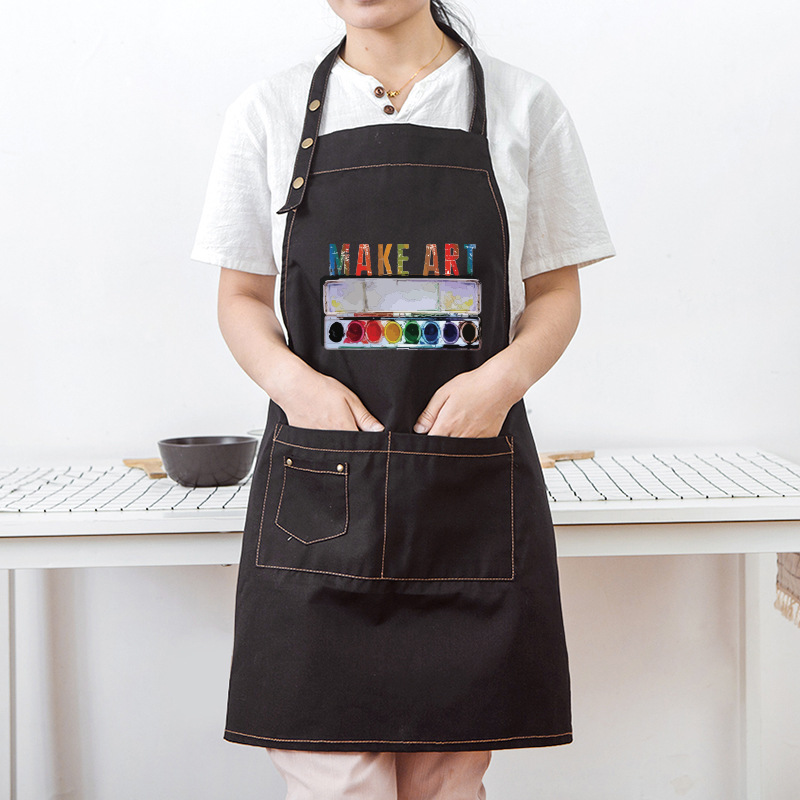 Simple pintura delantal mujer adulto estudiante de arte pintura al óleo antifouling casa sin mangas ropa de trabajo imprimible LOGO