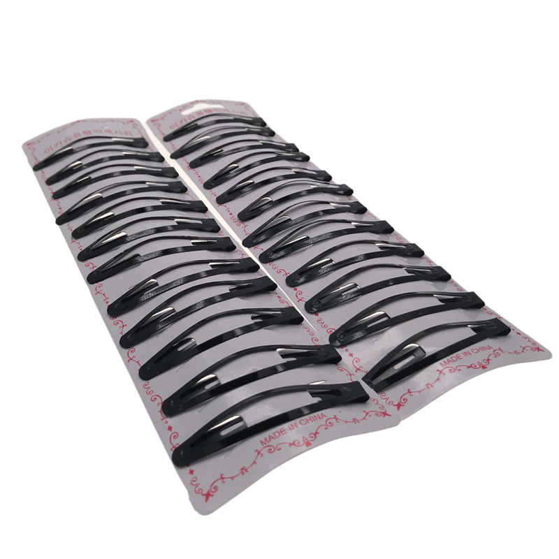 Pintura en aerosol negro 6cm Tarjeta blanca 10 paquete tablero de luz medio BB clip horquilla clip de pelo un yuan dos yuanes tienda de accesorios para la cabeza