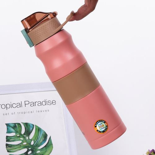 New Style Large Capacity Stainless Steel Sports Water Bottle Outdoor Car Portable Insulated Cup Fashion Creative Mountaineering Mug