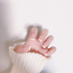 Tina Manicure Finished French Short False Nail Stickers 24 Pieces Boxed Short French Style