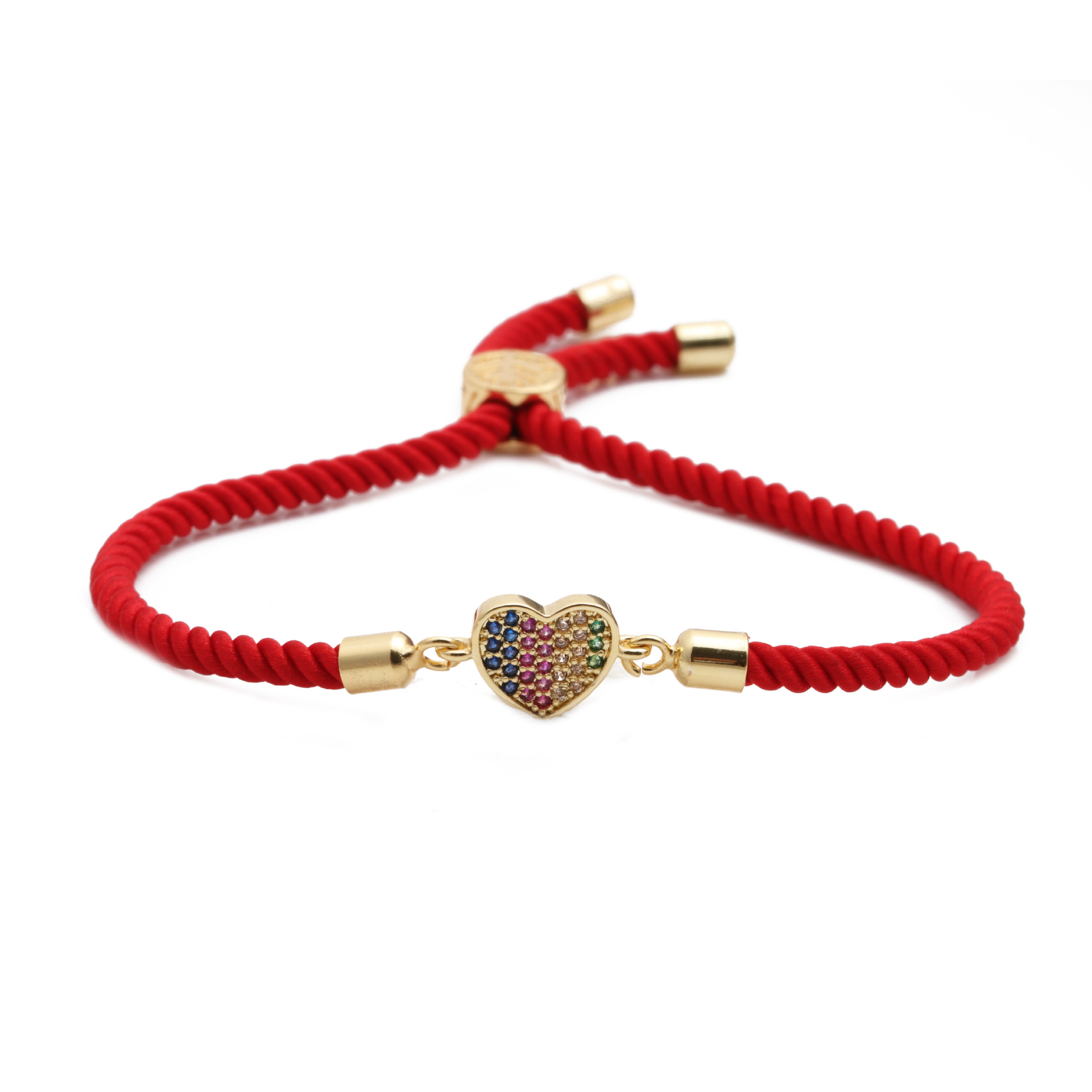 Grenz Überschreiten Der Europäischer Und Amerikanischer Schmuck Kupfer Mikro Eingelegtes Zirkonium Liebes Verstellbare Herren-und Damen Armband Geschenke display picture 4