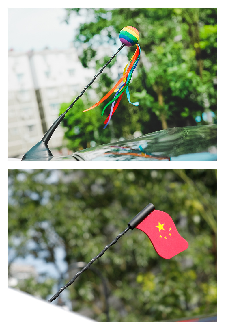 2026 Car Antenna Decoration Car Exterior Decoration Cute Cartoon Doll Antenna Ball Car Roof Modification Cactus