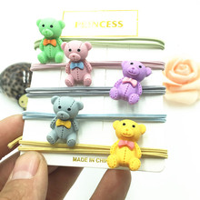 韩版小清新可爱卡通小熊头绳女孩扎马尾皮筋发圈两元店货源批发