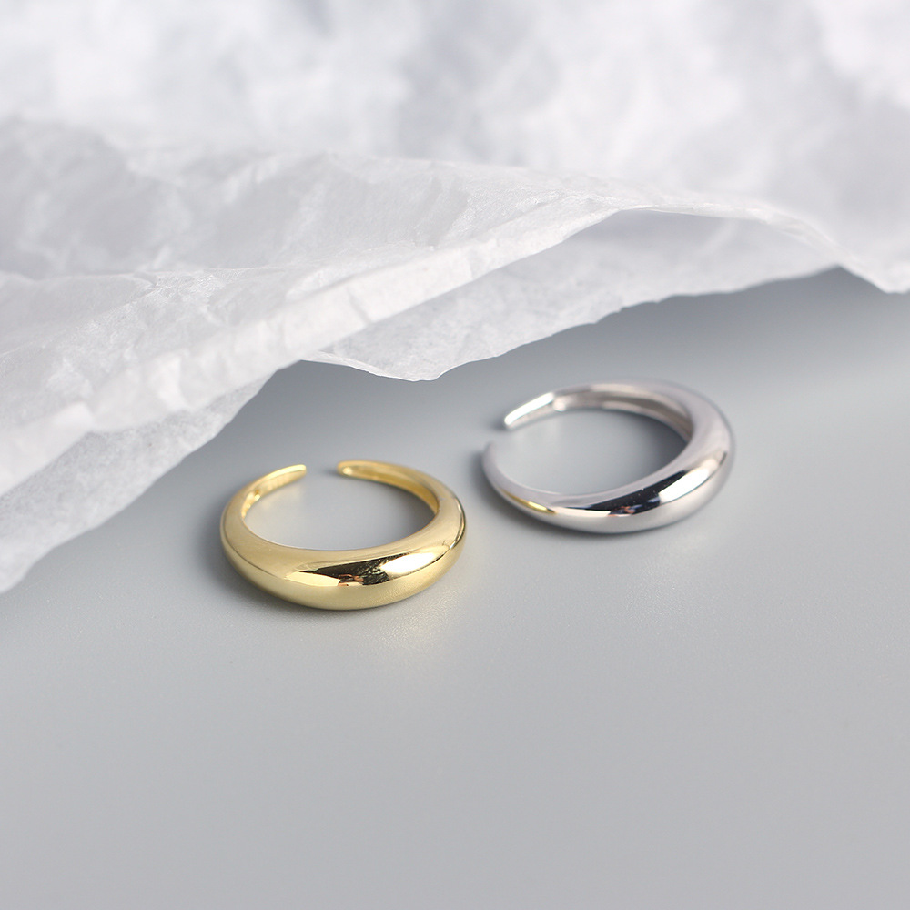 Electroplating Gold Plating Process 18K Real Gold Plated, Platinum Plated Plating Material 925 Sterling Silver Solid Color Rings
