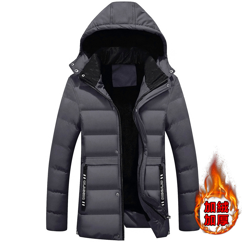 Transfronteriza otoño e invierno abrigo de algodón acolchado de los hombres de lana forrada engrosada abrigo de moda caliente de los hombres abajo Chaqueta de algodón acolchado con capucha abrigo de algodón acolchado al por mayor