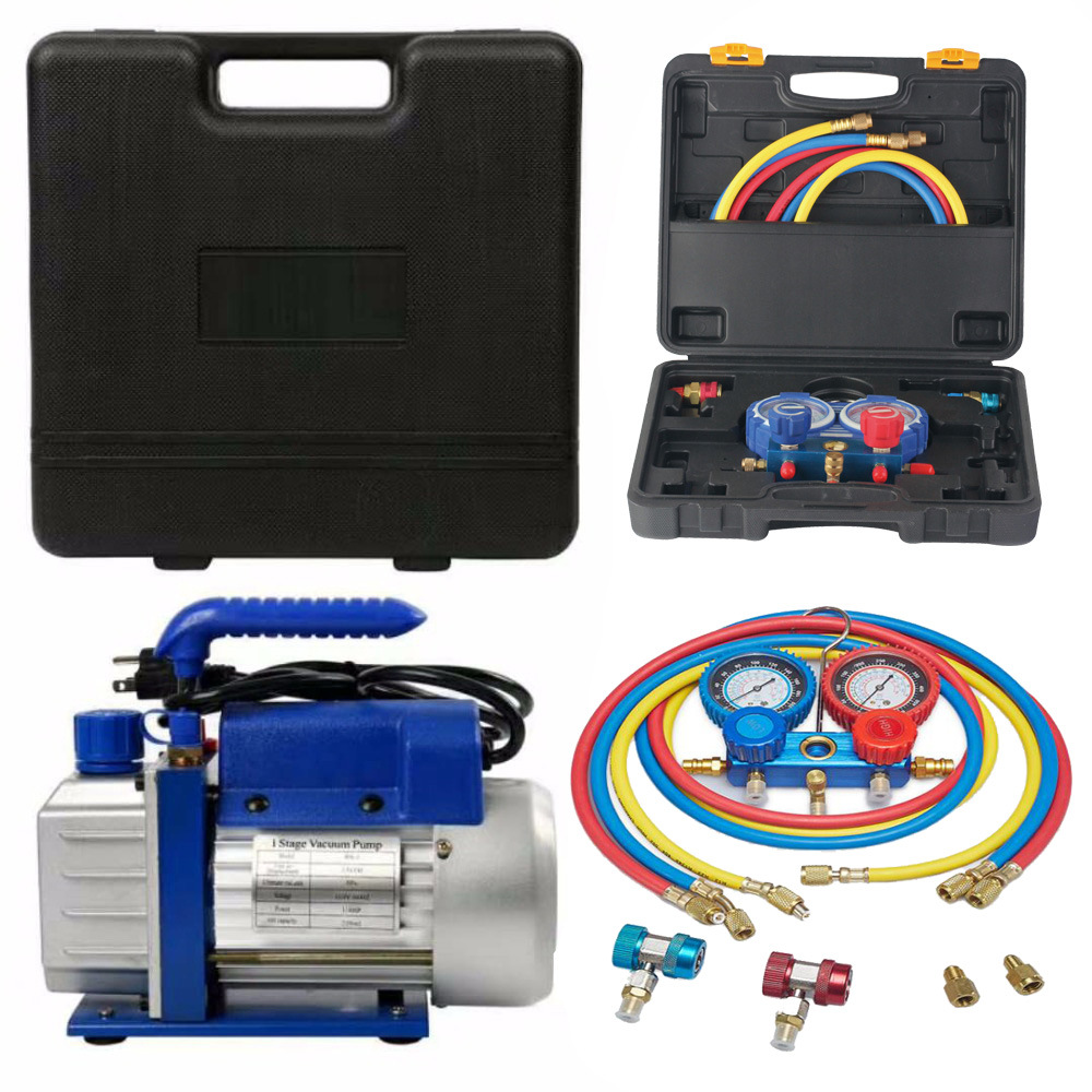 110V/60HZ/3CFM Vacuum Pump/加拿大电源线/冷媒表组/冷媒回收机