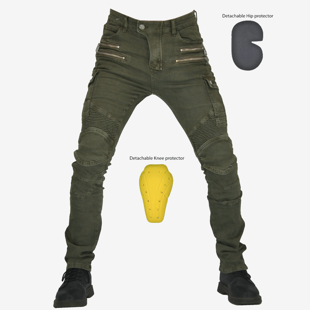 Pantalones de montar a caballo de la motocicleta directa de la fábrica pantalones vaqueros de los hombres resistentes a la caída de la carretera verano cuatro estaciones pantalones casuales de la motocicleta pantalones elásticos