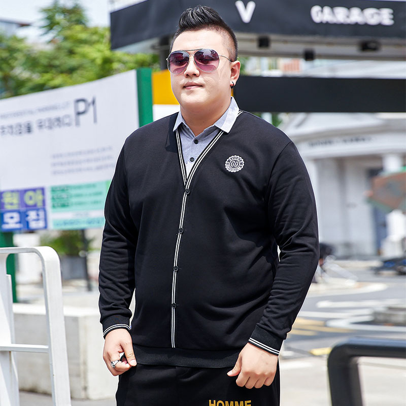 Trendy Brand Boys Extra Large Size Shirt Collar Fake Two-Piece Sweater Pullover Fat Man Fat Man Extra Large T-Shirt Top Trendy Brand Boys Extra Large Size Shirt Collar Fake Two-Piece Sweater Pullover Fat Man Fat Man Extra Large T-Shirt Top