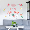 sk7165火烈鸟贴纸创意客厅走廊电视背景墙美化装饰自粘墙贴