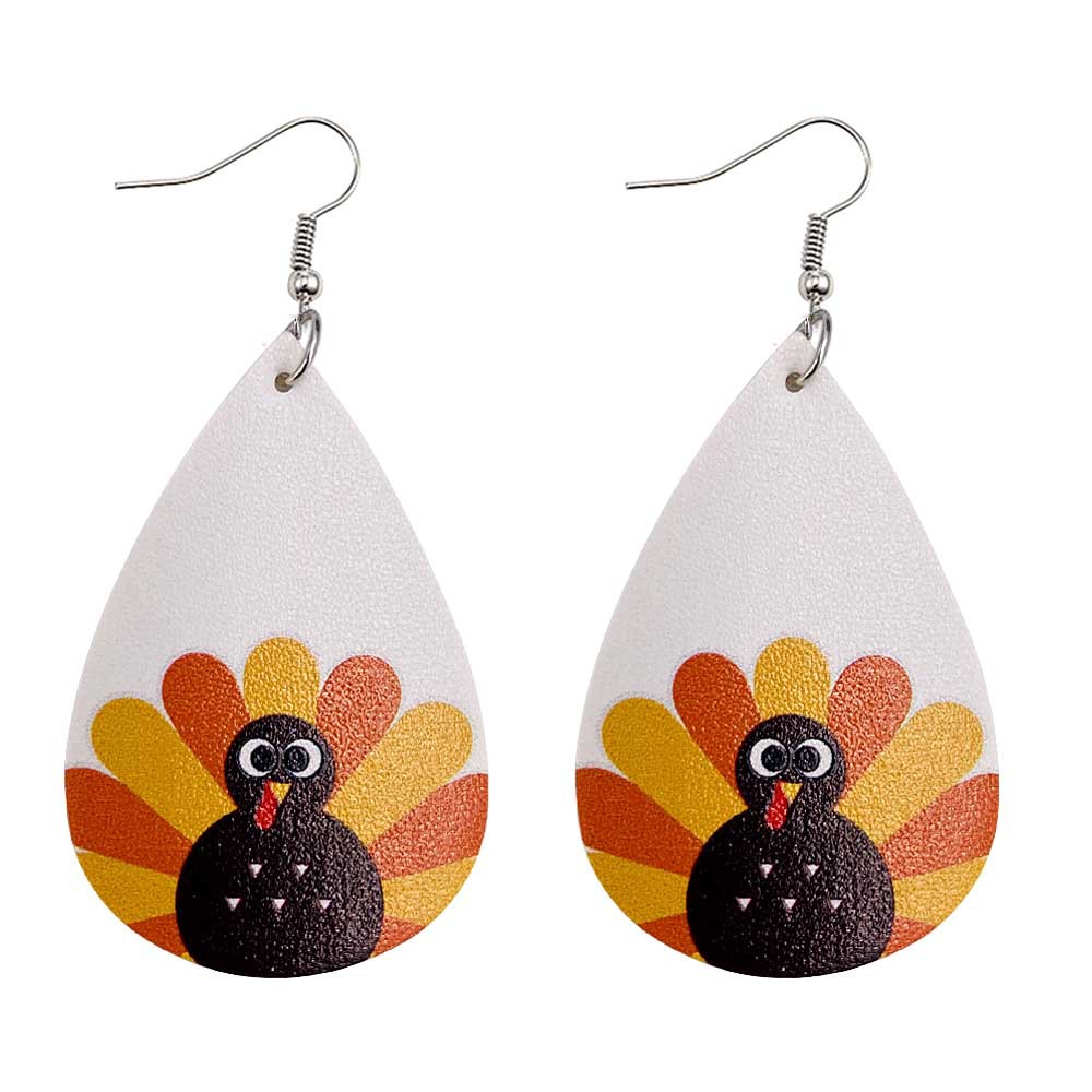 Fashion Pumpkin Pu Leather Printing Women's Drop Earrings 1 Pair display picture 12