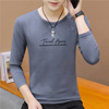 Trend T-shirt, demi-season top for leisure, 2021 collection, long sleeve, round collar, Korean style