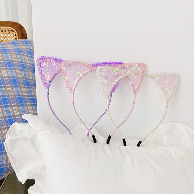 Korean  Crystal Sequin Rabbit Ears Cartoon Cute  Headband display picture 6