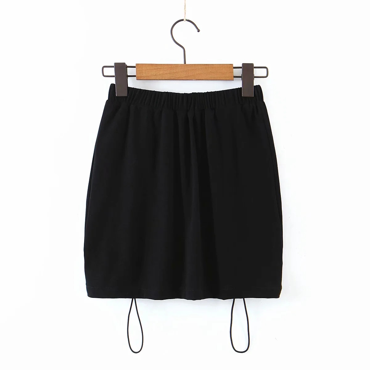 Sexy Drawstring Short Bottoming Shirt High Waist Skirt Suit NSAC14949