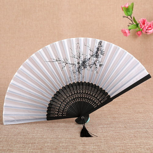 Chinese wind hanfu fairy princess folk dance folding fan women's   classical costume qipao  Chinese dress dancing folding bamboo fan kimono dress cosplay fan for girls women