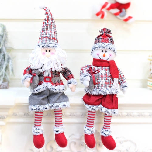 Group Source New Christmas Decorations, European and American Santa Claus Fabric Window Ornament Doll Christmas Decor Gift