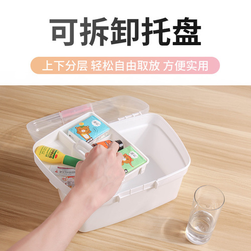 Household plastic storage box medicine box medium portable portable medicine storage box with logo printable