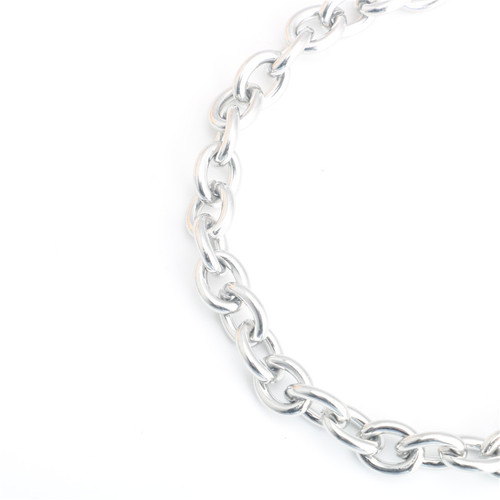 Stainless steel non-welded cross chain interlocking O-shaped chain O-shaped chain titanium steel men's and women's necklace pendant tag with chain