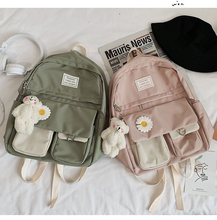 Korean Fashion College Style Vintage Feeling Girl Hit Color School Bag Wild Student Backpack  Wholesale Nihaojewelry display picture 33