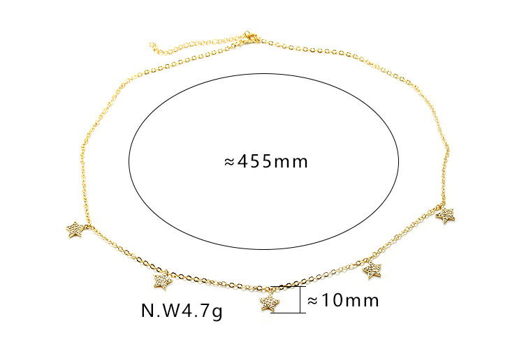 Fashion Simple Exquisite Five-pointed Star Zircon Necklace Wholesale display picture 1