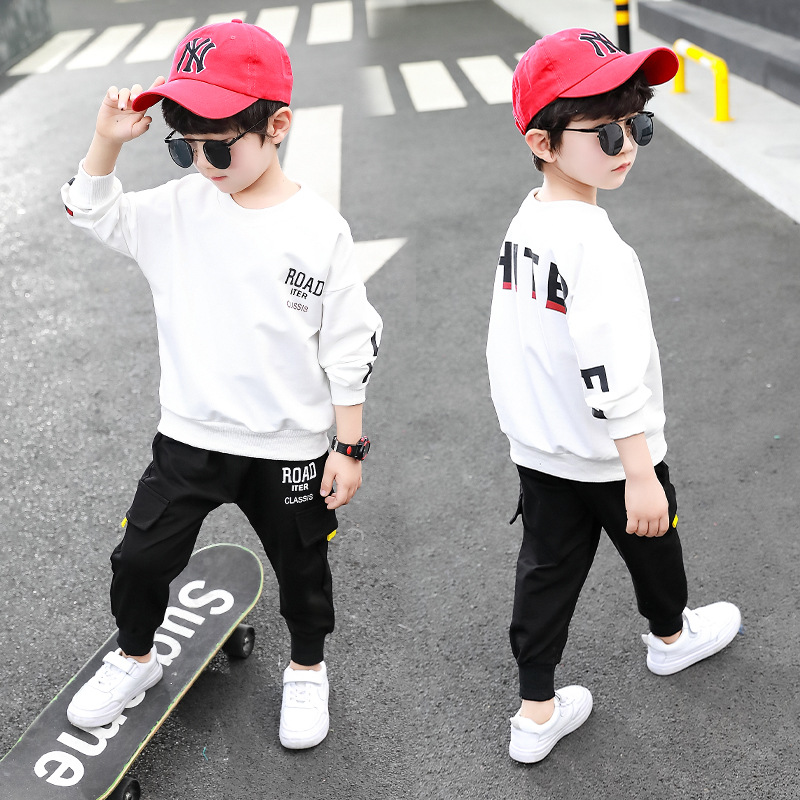 Stagione autunnale 2023 da ragazzo, set da due pezzi a maniche lunghe per sport e tempo libero per bambini belli_voghion.com