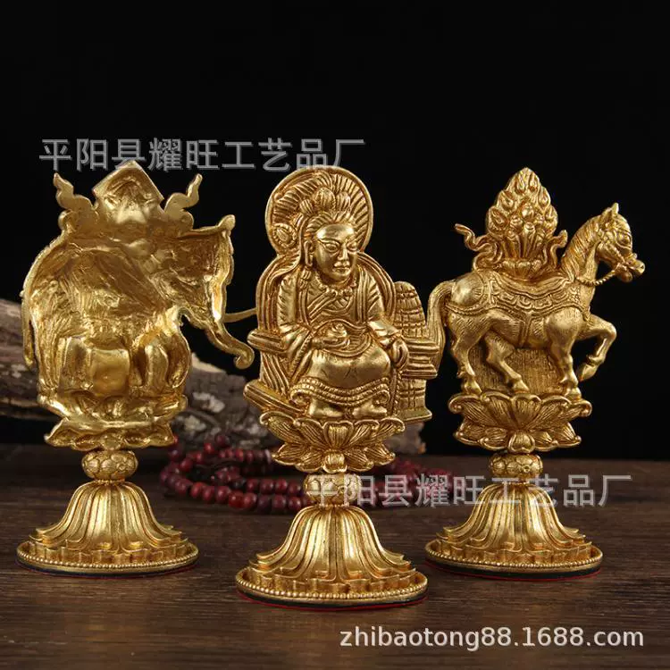 Wheel King Seven Treasures Seven Governance Treasure Auspicious Classical Ornament Carving-Forbidden Treasure Hall Offerings Ancient Blue-green