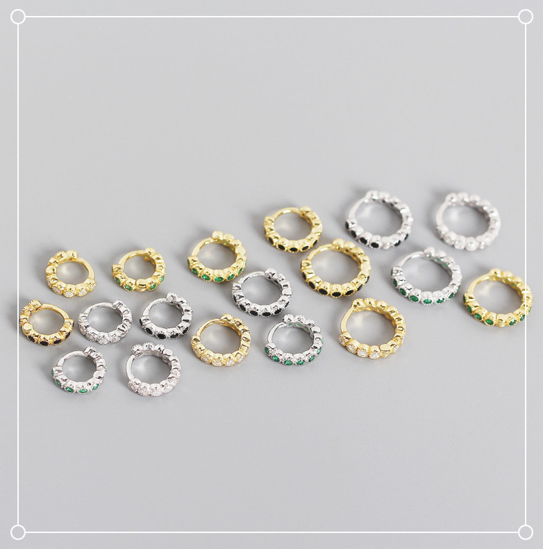 Geometric Fashion Gem Plating Earrings display picture 1