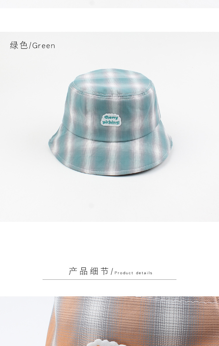 Fisherman Hat Ladies Summer Korean Wild Letter Student Shade Female Hat Fashion Plaid Casual Youth Basin Hat Wholesale Nihaojewelry display picture 9