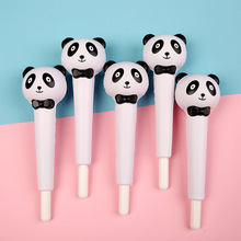 熊猫头造型减压中性笔 办公文具书写笔 笔杆柔软中性水笔厂家批发