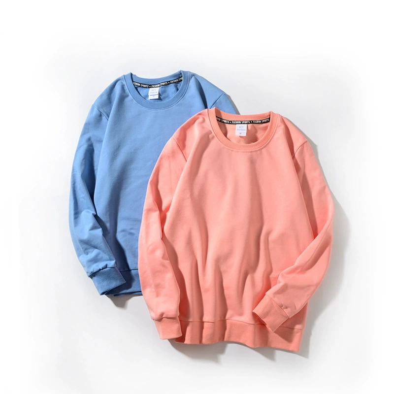 Весенне-осенний однотонный махровый свитер с круглым вырезом, мужской и женский принт логотипа, рабочая одежда, классная одежда, пуловер с длинным рукавом, свитер оптом