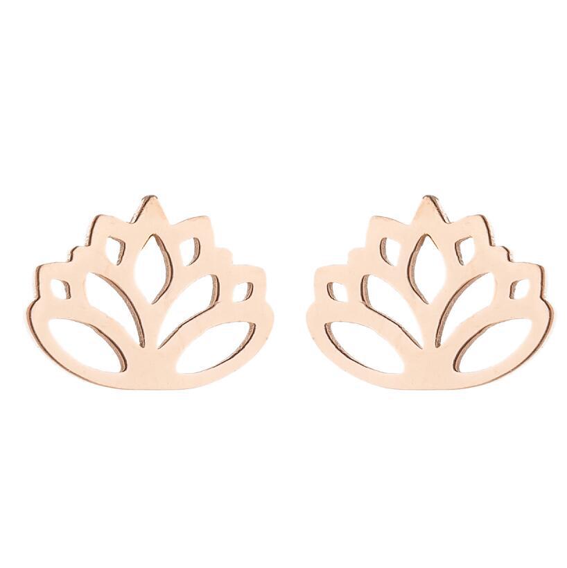 13g Weight PVD Coated Gold Plating Process PVD Coated 18K Gold Real Gold Plated Heart Shape Flower 304 Stainless Steel Simple Style Waterproof Non Tarnish Ear Studs