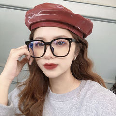 Hollywood-style large-frame glasses for women, flat non-prescription glasses, student anti-blue light myopia glasses, complete set, 50-600 degrees