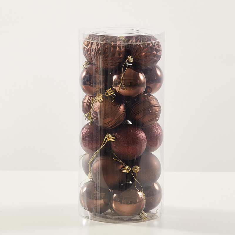 6cm 8cm bola de Navidad naranja bronce pintada bola galvanizada caja de regalo champán oro árbol de Navidad decoración de ventana