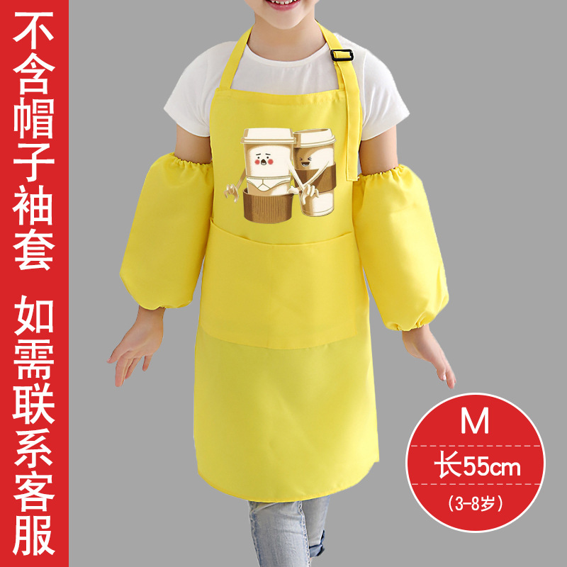 Moda coreana delantal de los niños cocina cafetería leche tienda de té arte pintura hombres y mujeres ropa de trabajo logotipo personalizado