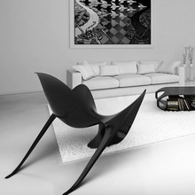 北欧设计师玻璃钢创意蝙蝠造型躺椅客厅卧室书房酒店异形休闲椅子